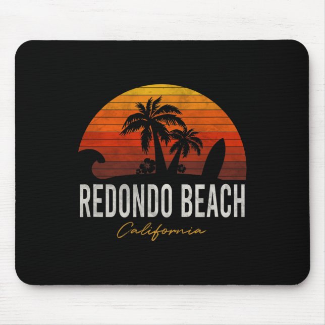 Redondo Beach California Palms Vacation Surf Sundo Mouse Pad (Front)