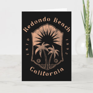 Redondo Beach California Retro Surfer Vintage Beac Card
