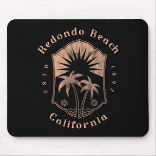 Redondo Beach California Retro Surfer Vintage Beac Mouse Pad