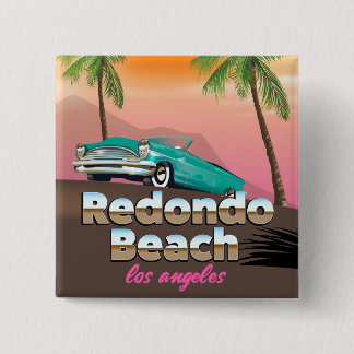 Redondo Beach LA travel poster 2 Inch Square Button