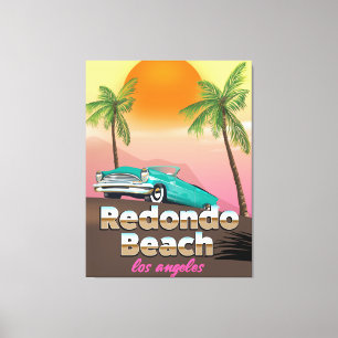 Redondo Beach LA travel poster Canvas Print