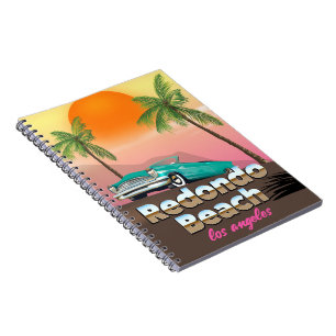 Redondo Beach LA travel poster Notebook