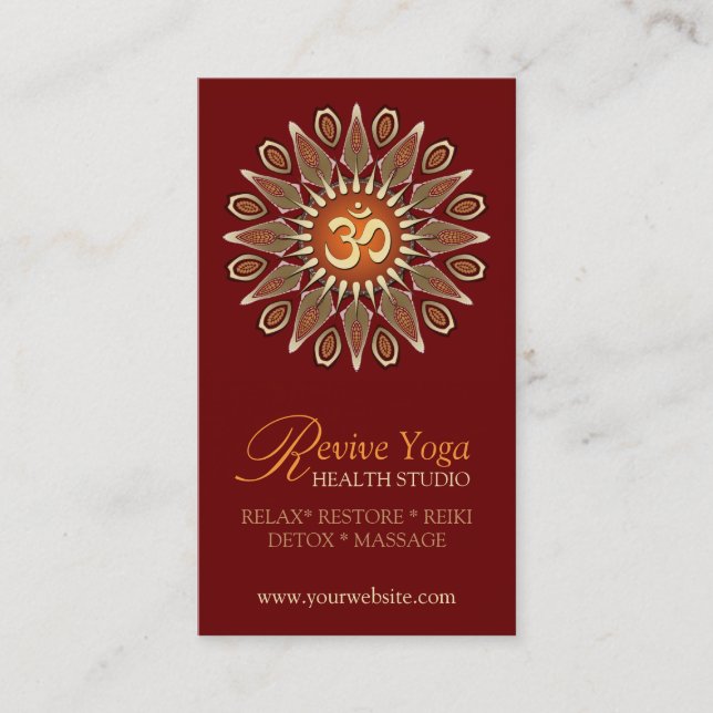 Redonner vie au Yoga Om Cartes de visite du Nouvel (Devant)