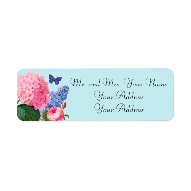 Redoute Flowers Custom Address Labels (Front)