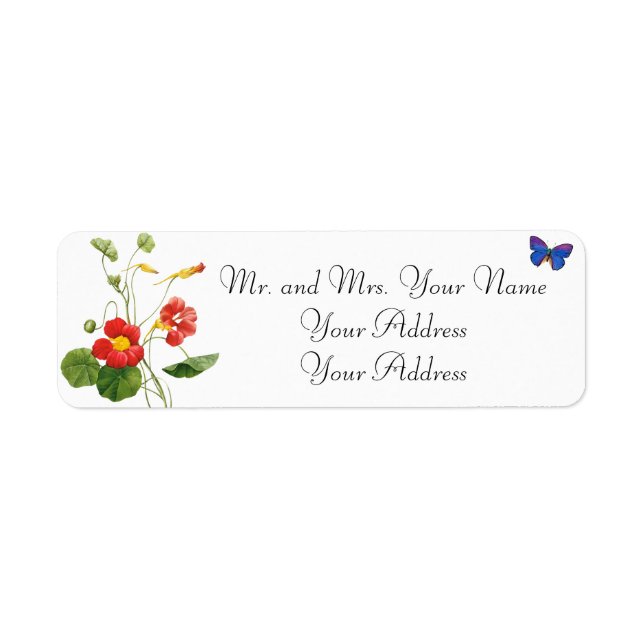 Redoute Flowers Custom Address Labels (Front)