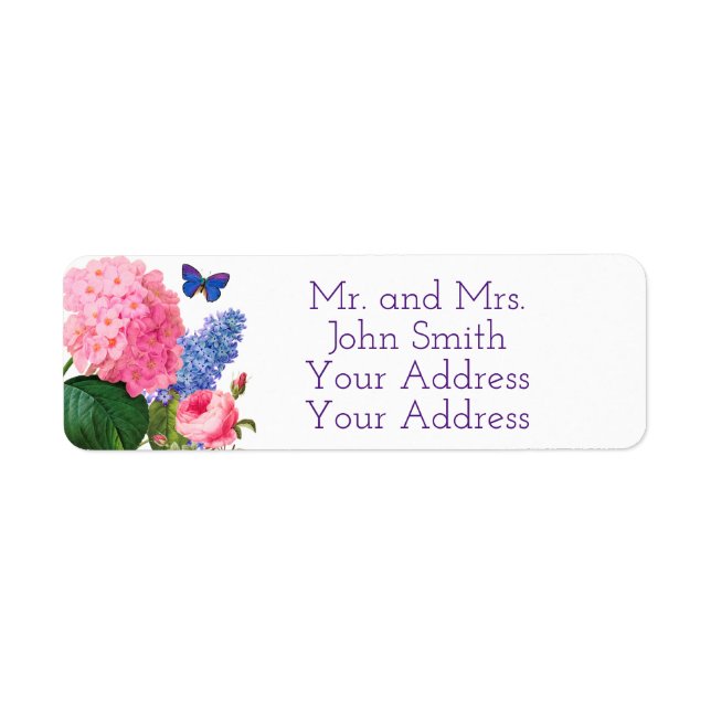 Redoute Flowers Custom Avery Return Address Labels (Front)
