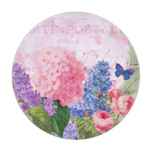 Redoute Flowers Decorative Glass Cutting Board