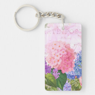 Redoute Flowers Rectangle (double-sided) Keychain