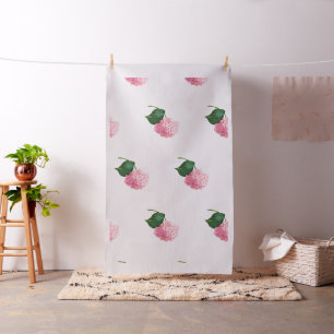 Redoute Pink Hydrangeas Combed Cotton Fabric
