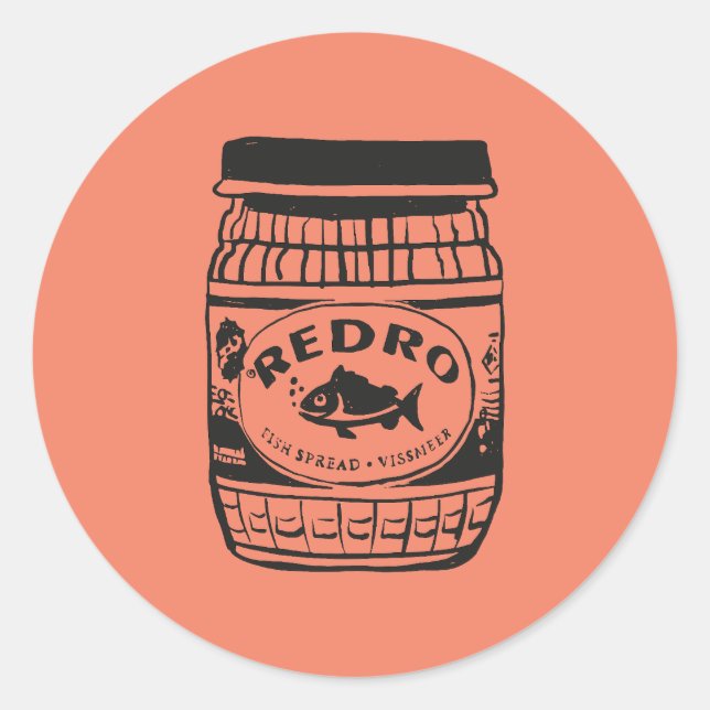 Redro Fish Paste Illustration Classic Round Sticke Sticker (Front)