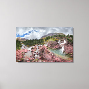 Redrock Falls - Glacier National Park Canvas Print