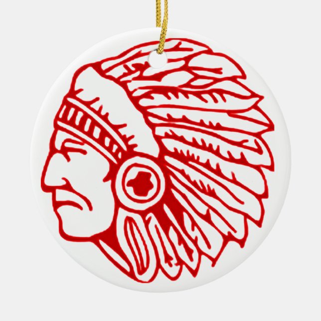 Redskin Red Indian Ceramic Ornament (Front)
