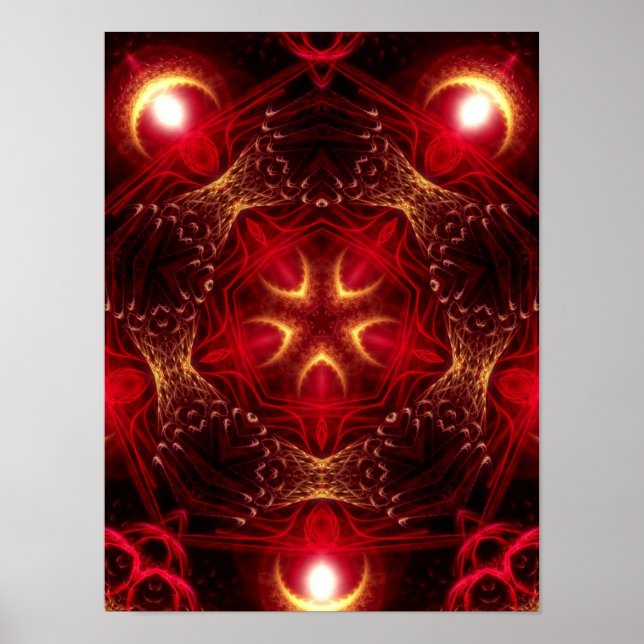 Redstaro Geometry Fractal Art Poster (Front)