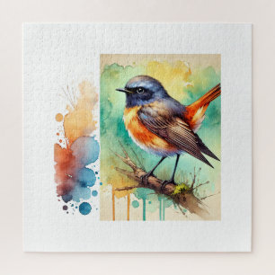 Redstart Bird 020824AREF122 - Watercolor Jigsaw Puzzle