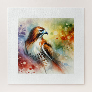 Redtailed hawk 061024AREF142 - Watercolor Jigsaw Puzzle