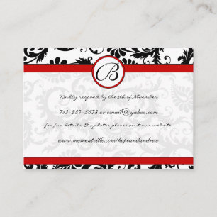 RedTrim Black Damask Response Website Cards
