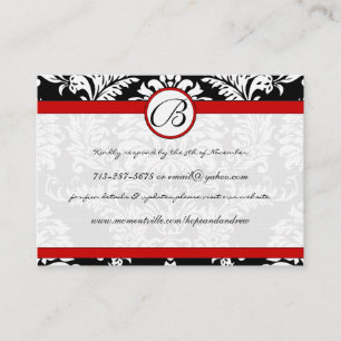 RedTrim Black Damask Response Website Cards