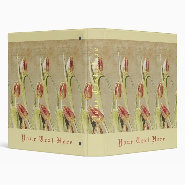 RedTulips Vintage Style Personalized Binder (Background)