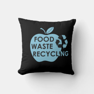 Reduce food waste recycling eco friendly throw pillow