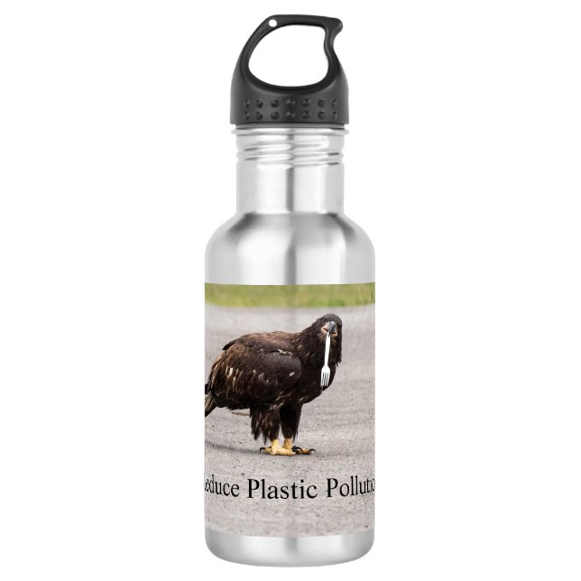 Reduce Plastic Pollution 532 Ml Water Bottle (Front)