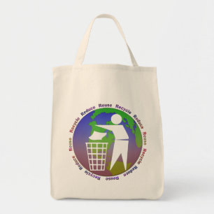Reduce Recycle Reuse Grocery Tote Bag