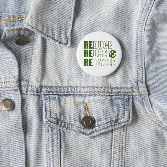 Reduce reuse recycle 2 inch round button (In Situ)