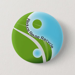 reduce reuse recycle 2 inch round button