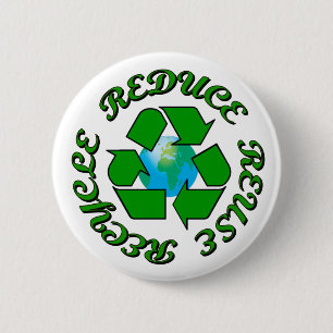 Reduce Reuse Recycle 2 Inch Round Button