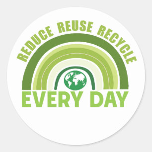 Reduce reuse recycle classic round sticker