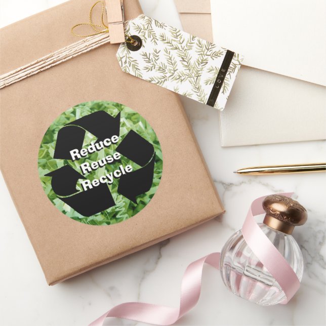 Reduce, Reuse, Recycle Classic Round Sticker (Gifting)