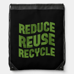 Reduce reuse recycle drawstring bag