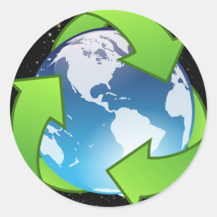 Reduce, Reuse, Recycle (Earth) Classic Round Sticker