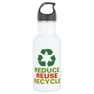 Reduce Reuse Recycle Earth Day Aluminum Bottle