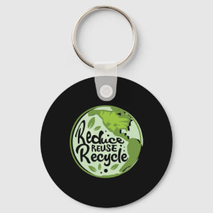 Reduce Reuse Recycle Earth Day Environmentalist Na Keychain