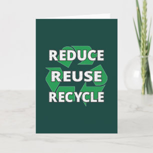 Reduce Reuse Recycle Earth Day Every Day Vintage Card