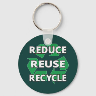 Reduce Reuse Recycle Earth Day Every Day Vintage Keychain