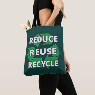 Reduce Reuse Recycle Earth Day Every Day Vintage Tote Bag