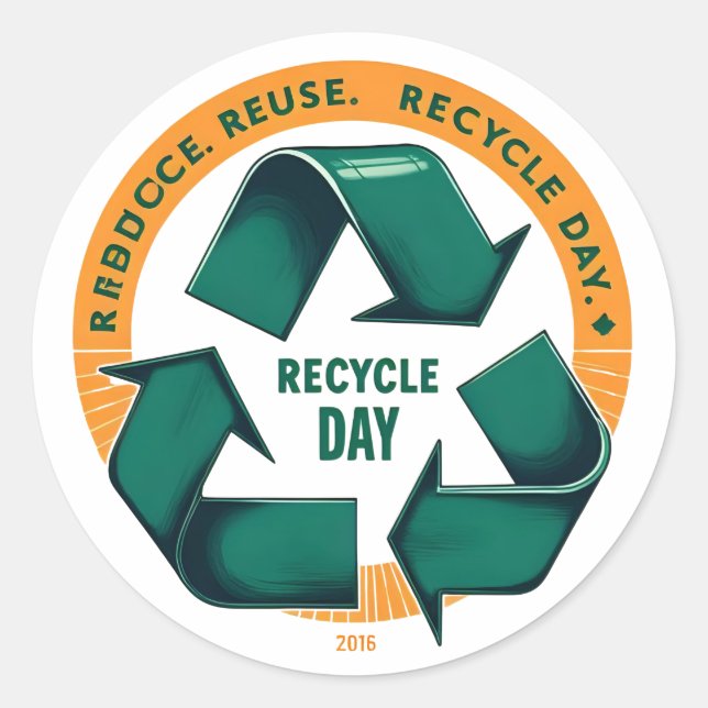 Reduce Reuse Recycle Eco Tee Classic Round Sticker (Front)