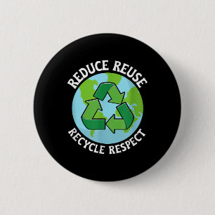 Reduce Reuse Recycle Environmental Protection 2 Inch Round Button