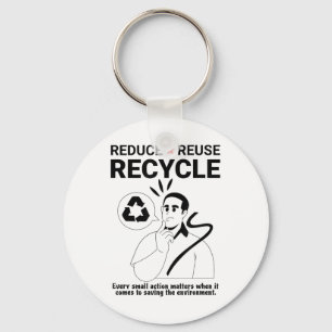 Reduce, Reuse, Recycle _ Environmental Protection Keychain