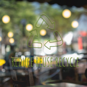 Reduce Reuse Recycle Healthy Food   Eco Green  Win Window Cling