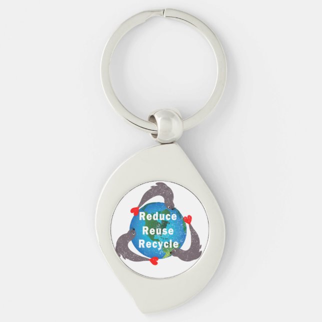 Reduce Reuse Recycle Keychain (Front)