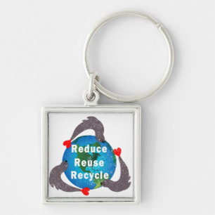 Reduce Reuse Recycle Keychain