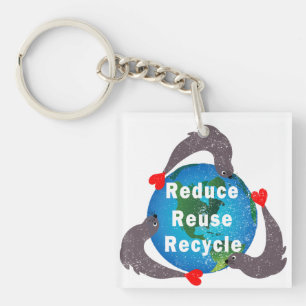 Reduce Reuse Recycle Keychain