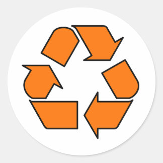 Reduce Reuse Recycle Logo Symbol Arrow 3R Classic Round Sticker