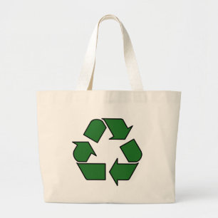 Reduce Reuse Recycle Logo Symbol Arrow 3R Large Tote Bag