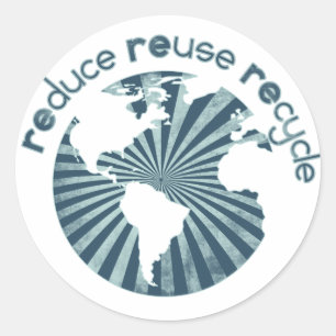 Reduce Reuse Recycle Planet Earth's Resources Classic Round Sticker
