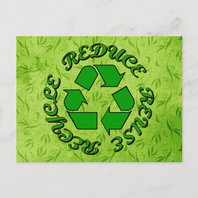 Reduce Reuse Recycle Postcard (Front)
