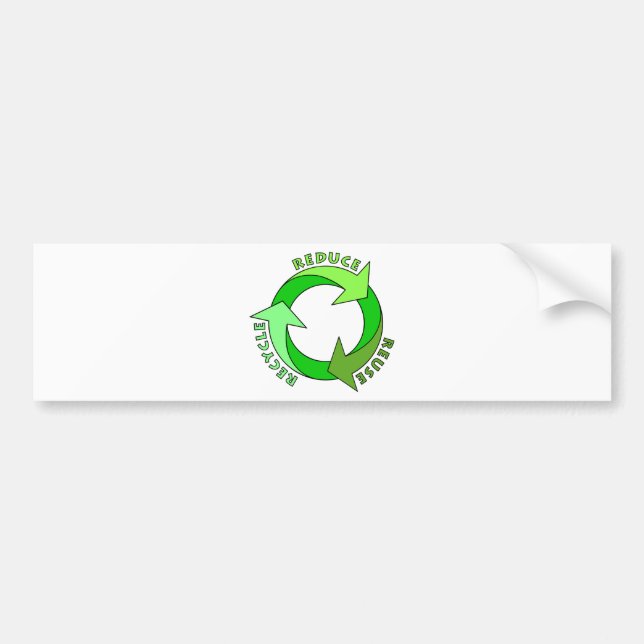 Reduce Reuse Recycle products! Bumper Sticker (Front)
