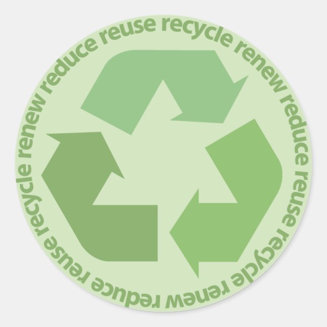 Reduce Reuse Recycle Renew Stickers (Front)